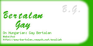 bertalan gay business card